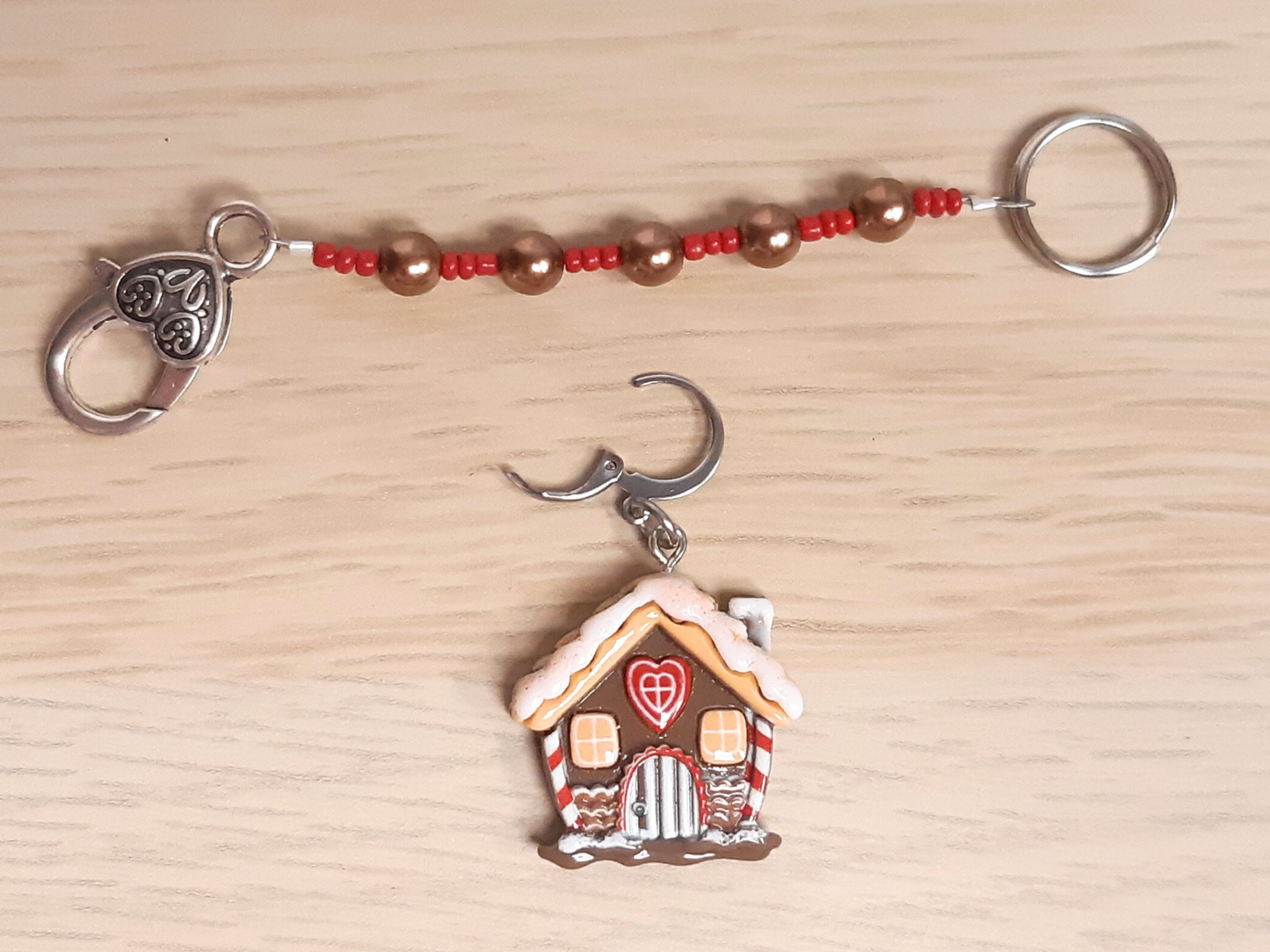 Gingerbread House Scissor Fob and Stitch Markers Set