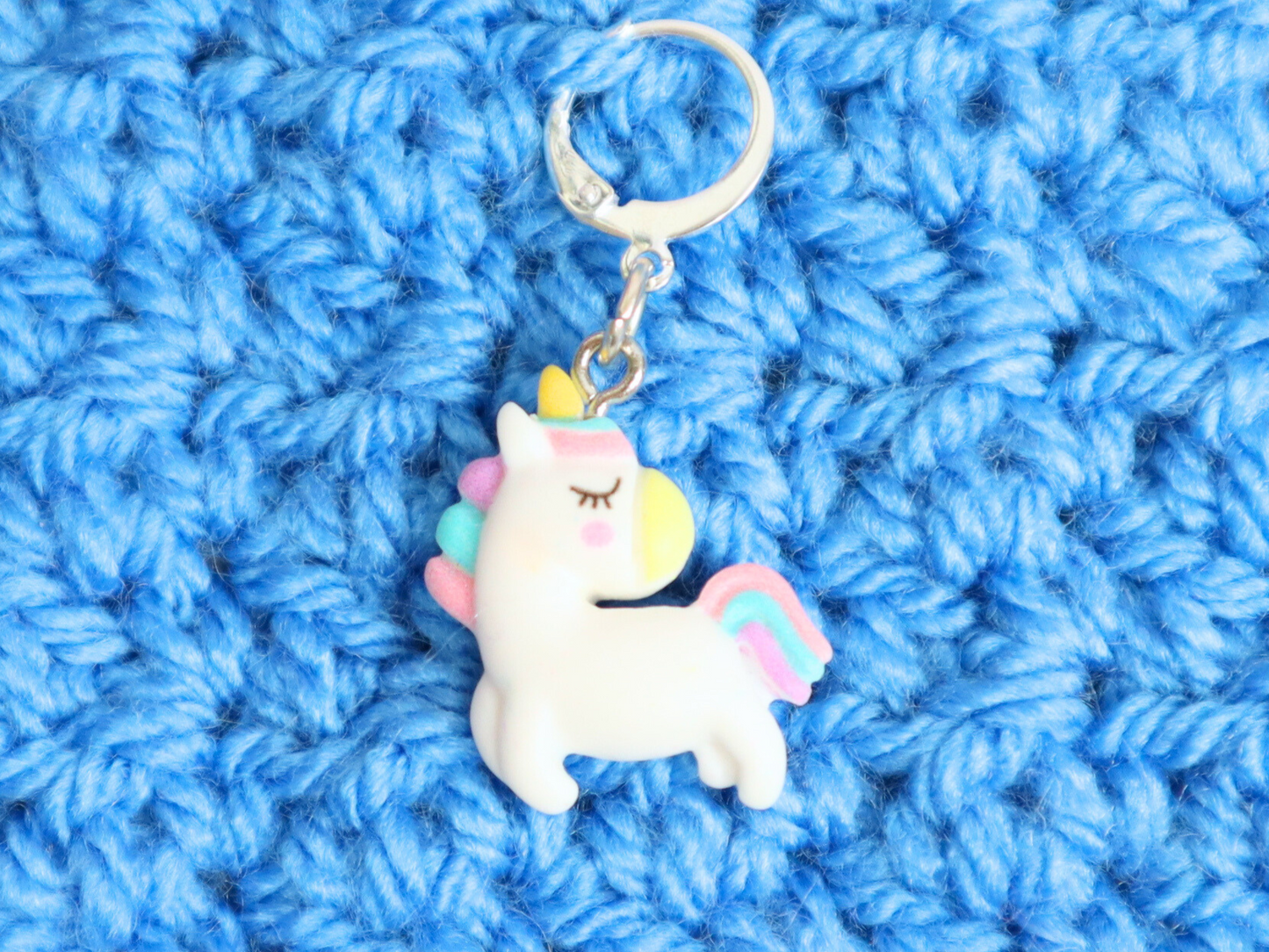 White Unicorn Stitch Marker (Resin)