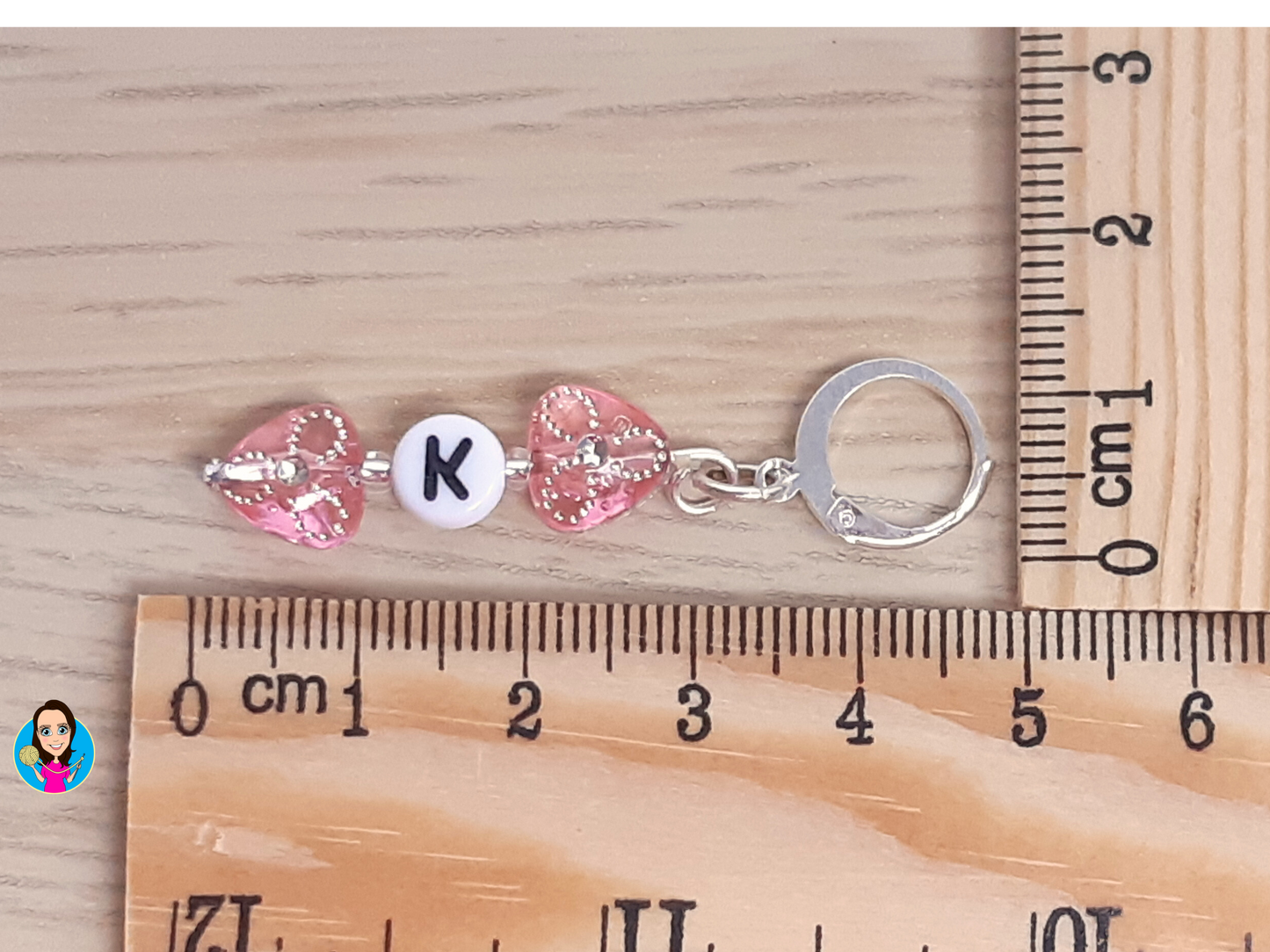 Personalised Name Scissor Fob and Initial Stitch Marker Set