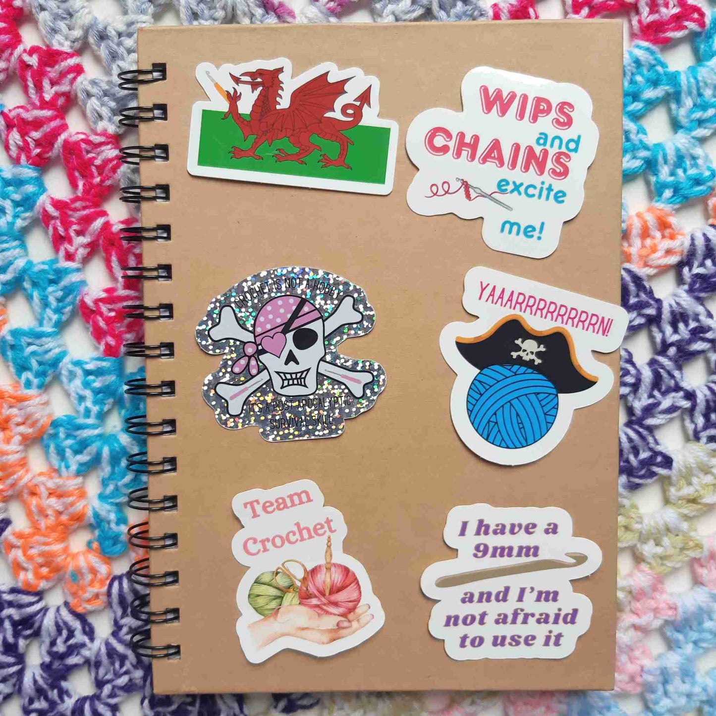 Welsh Dragon Crochet Hook - Glossy Sticker