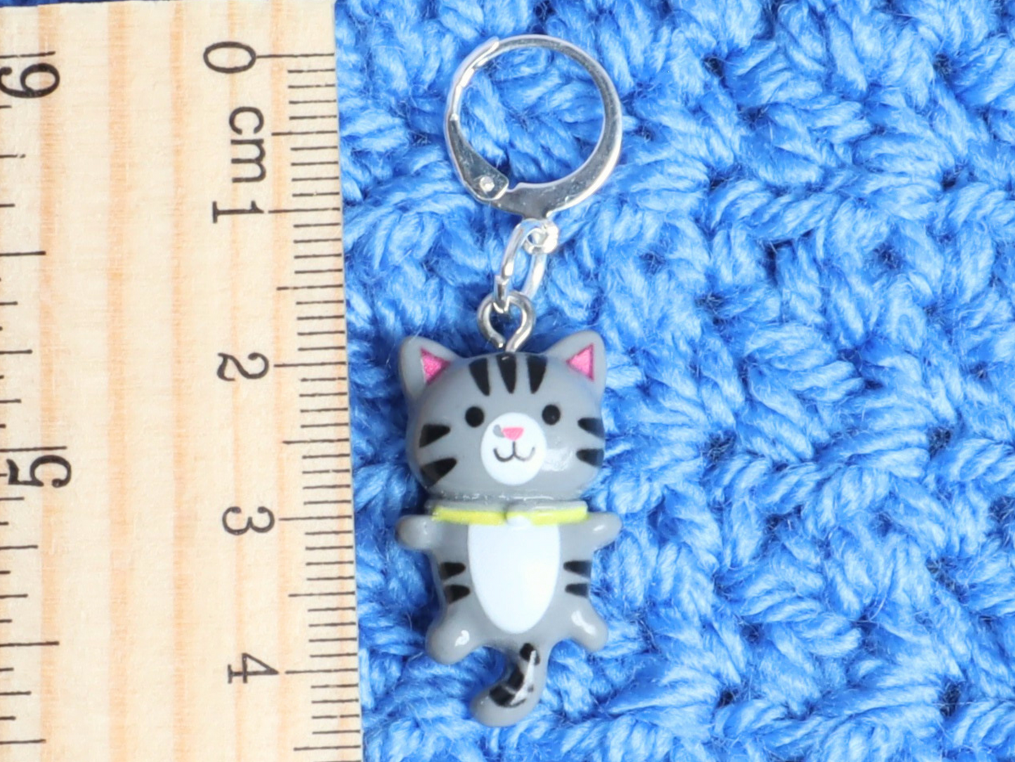 Grey Cat Kawaii Stitch Marker