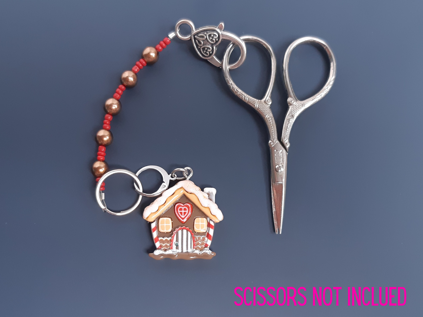 Gingerbread House Scissor Fob and Stitch Markers Set