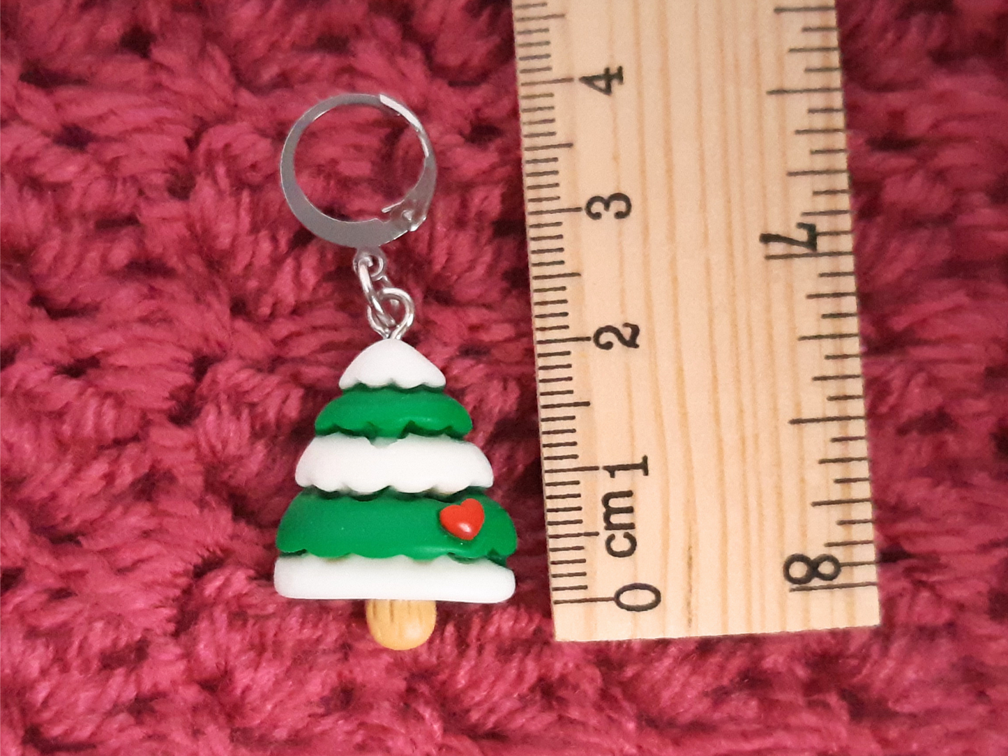 Snowy Christmas Tree Stitch Marker