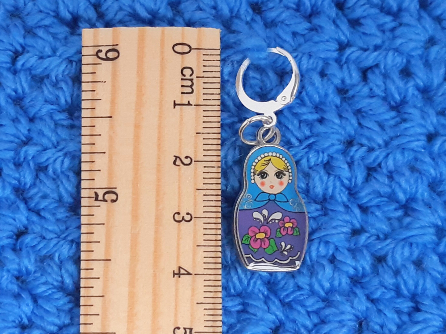 Babooshka Stitch Marker (blue)