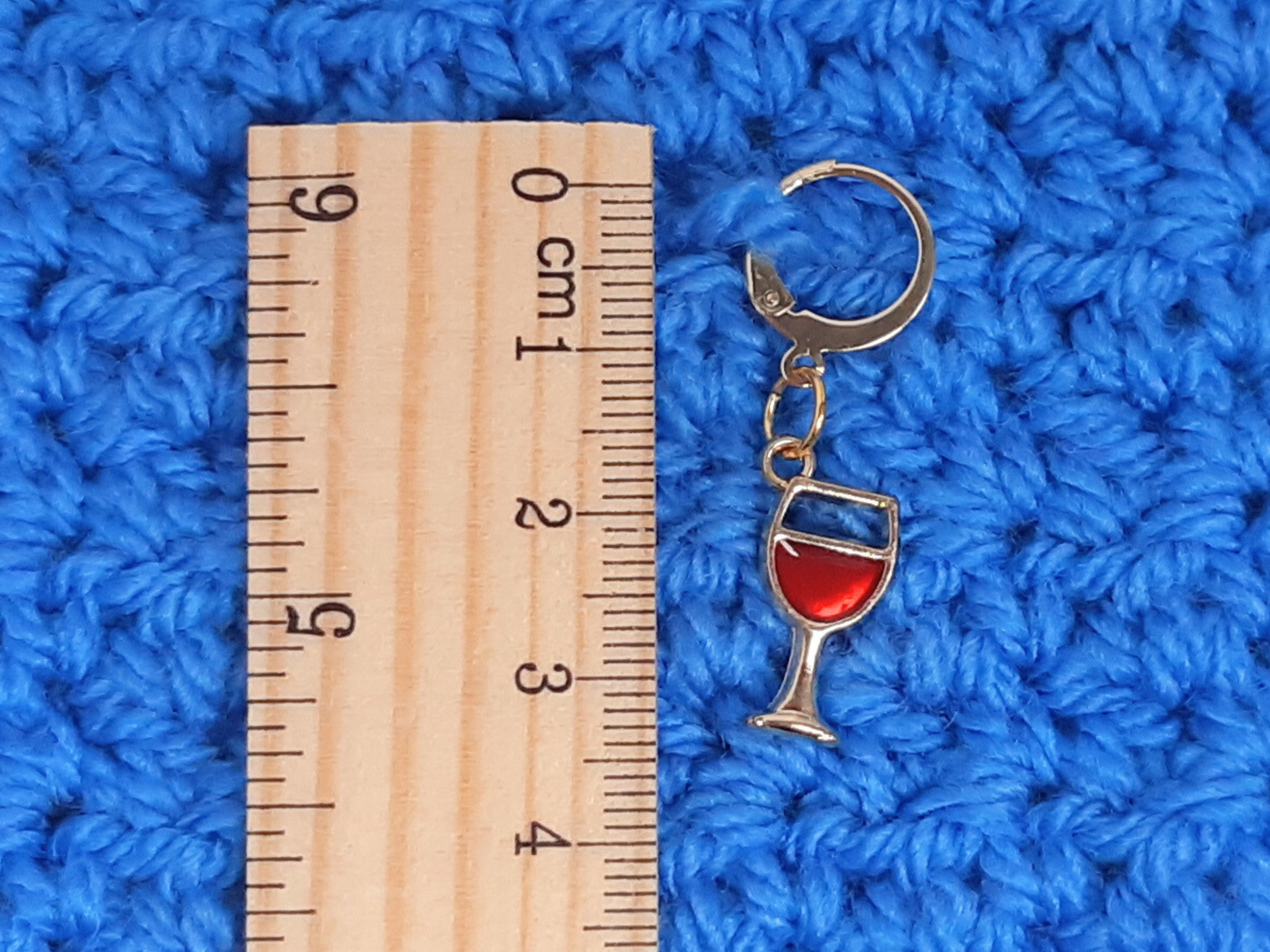 Red Wine Glass Stitch Marker