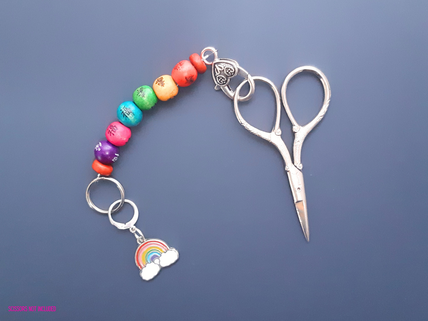 Rainbow Scissor Fob and Stitch Marker Set