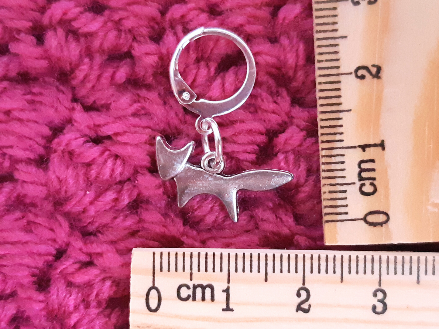 Fox Silhouette Stitch Marker (Silver)