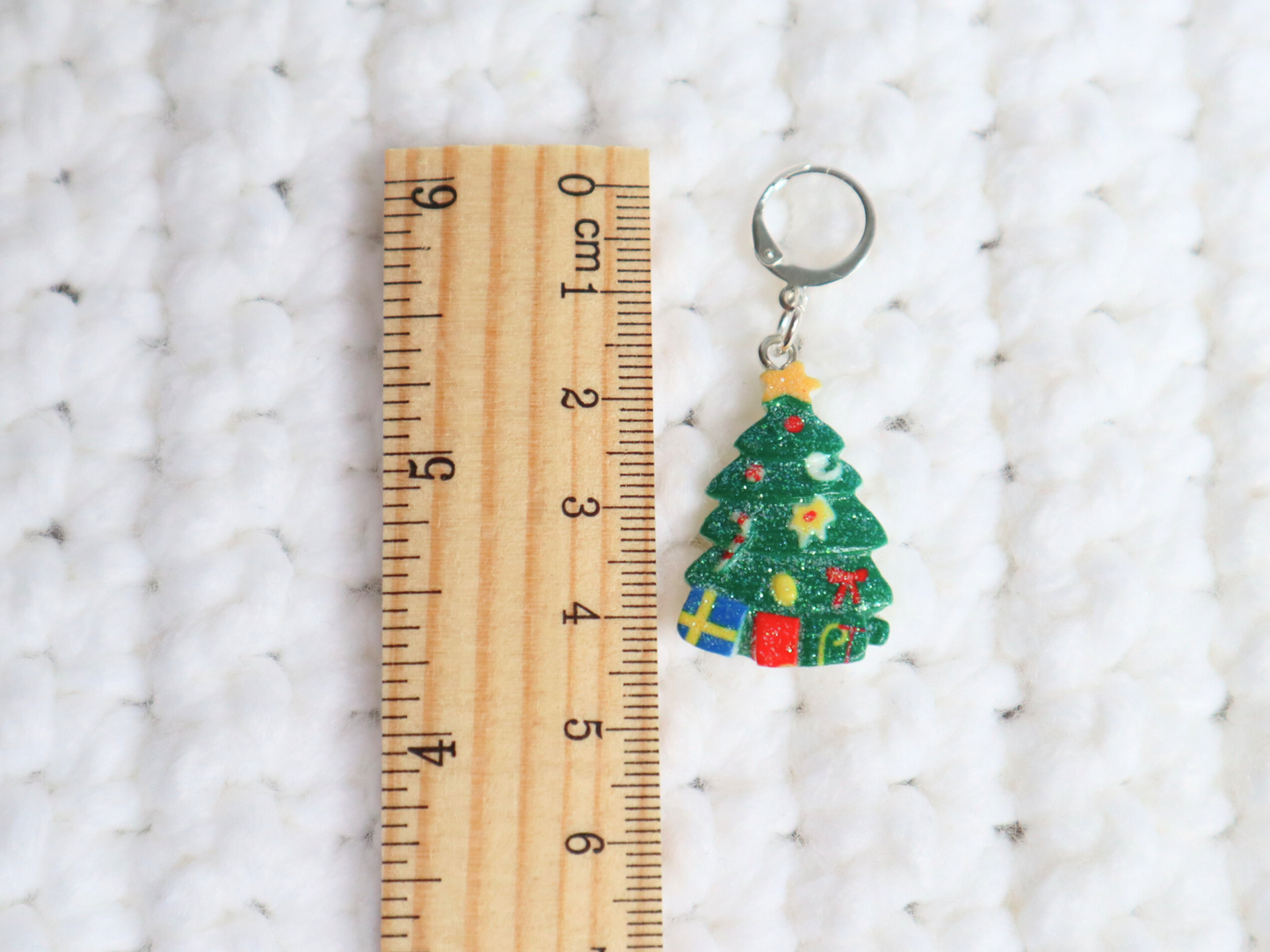 Glitter Christmas Tree Stitch Marker