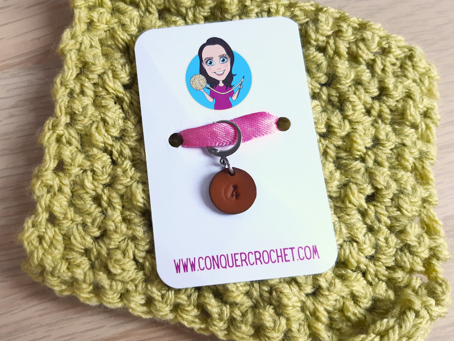 Crochet Hook Size Stitch Marker (Leather)