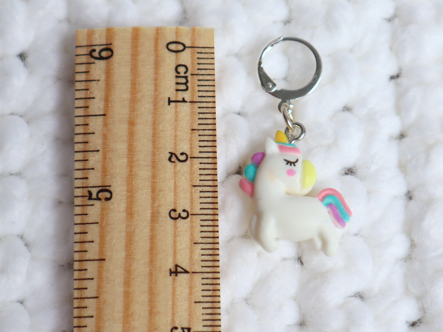 White Unicorn Stitch Marker (Resin)