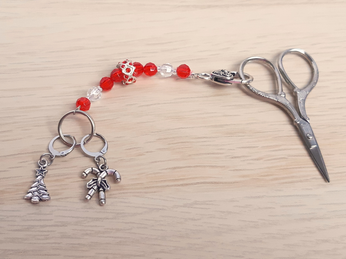 Christmas Scissor Fob and Stitch Markers Set