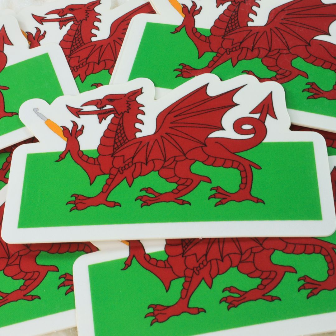 Welsh Dragon Crochet Hook - Glossy Sticker