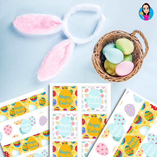 Easter Egg wrap labels for crochet products and gifts (Digital download)