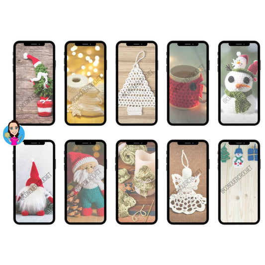 Christmas Crochet Phone Wallpapers - 10 Wallpapers for your phone