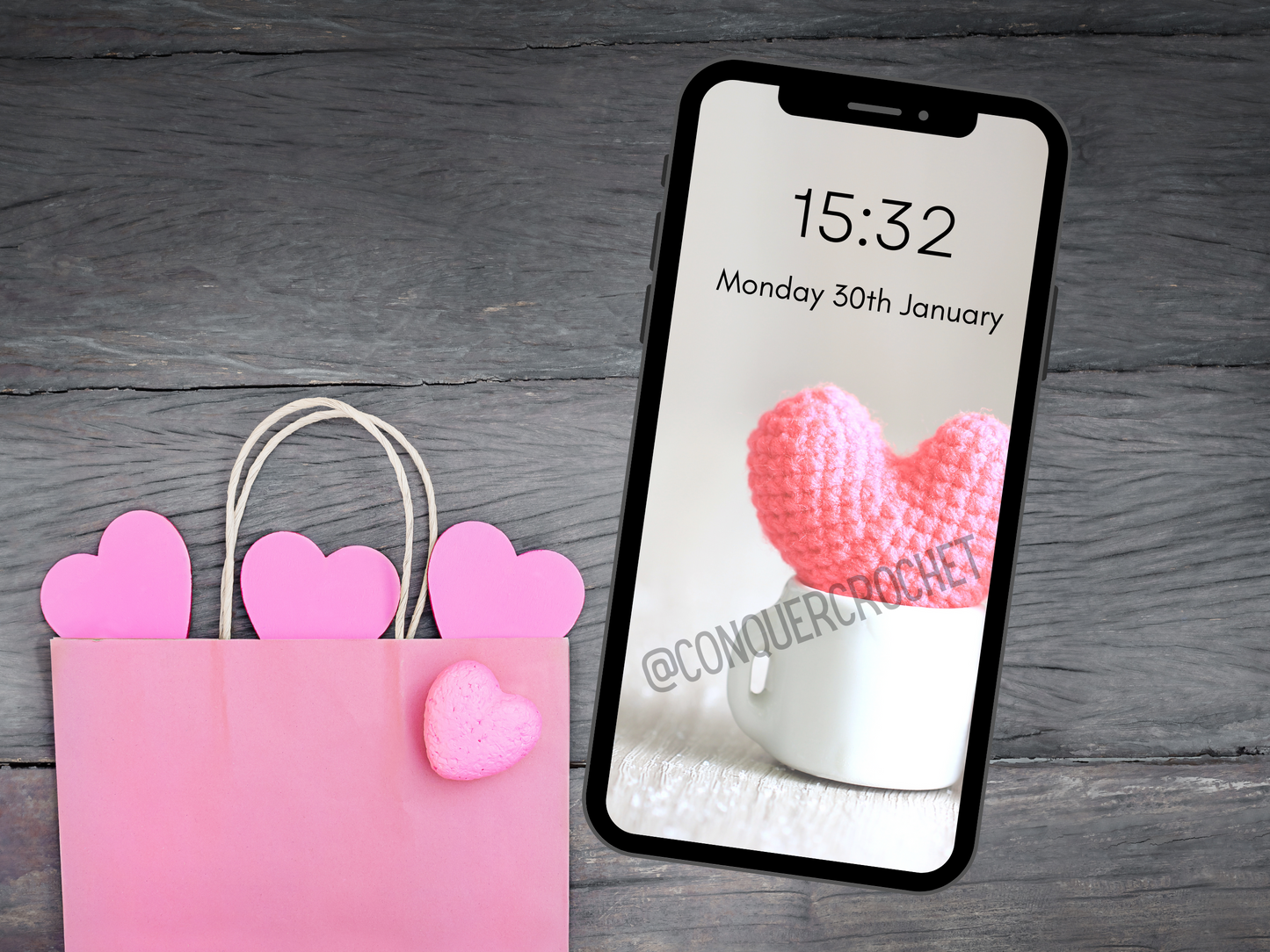 Crocheted Hearts Phone Wallpapers - 10 Wallpapers for your phone