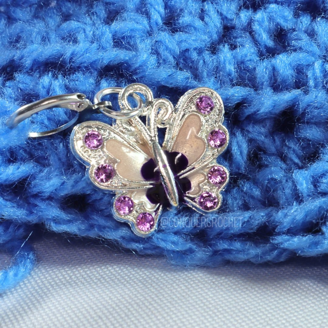 Butterfly Rhinestone Stitch Marker