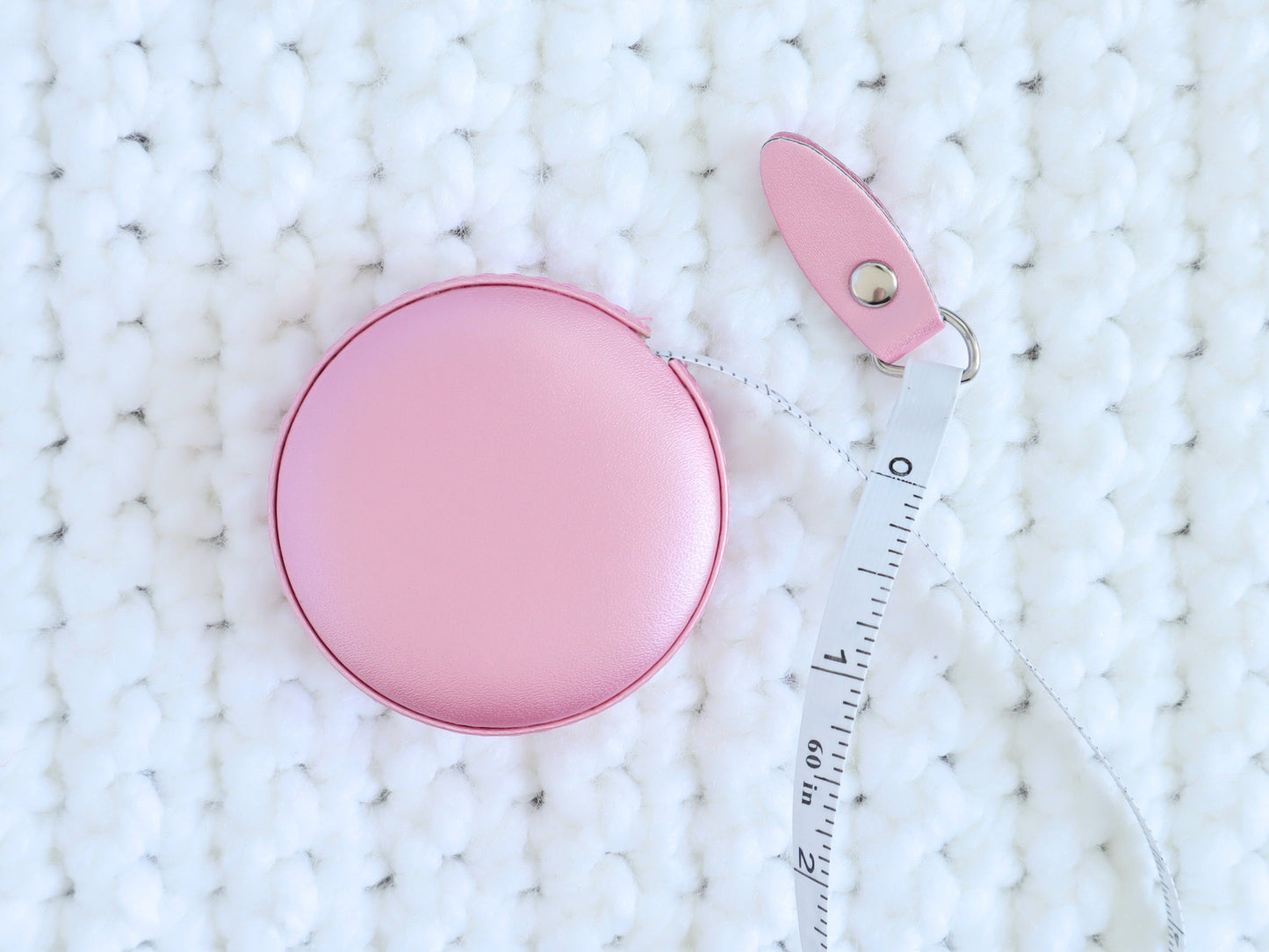 Pink Faux Leather Retractable Tape Measure sewing crochet knitting soft measuring tape crochet notions tools gift for crafters crocheters