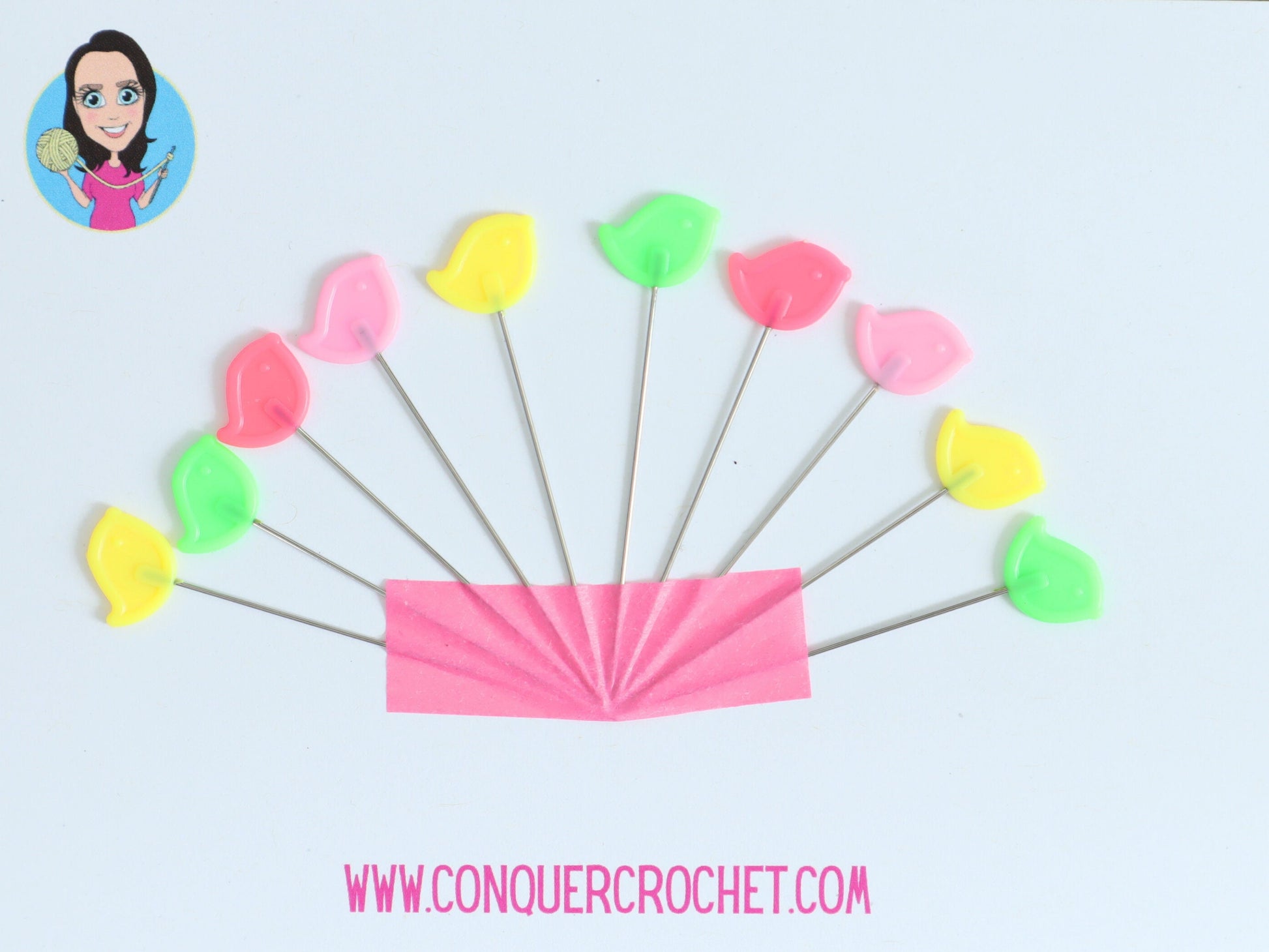 Pretty bird blocking pins