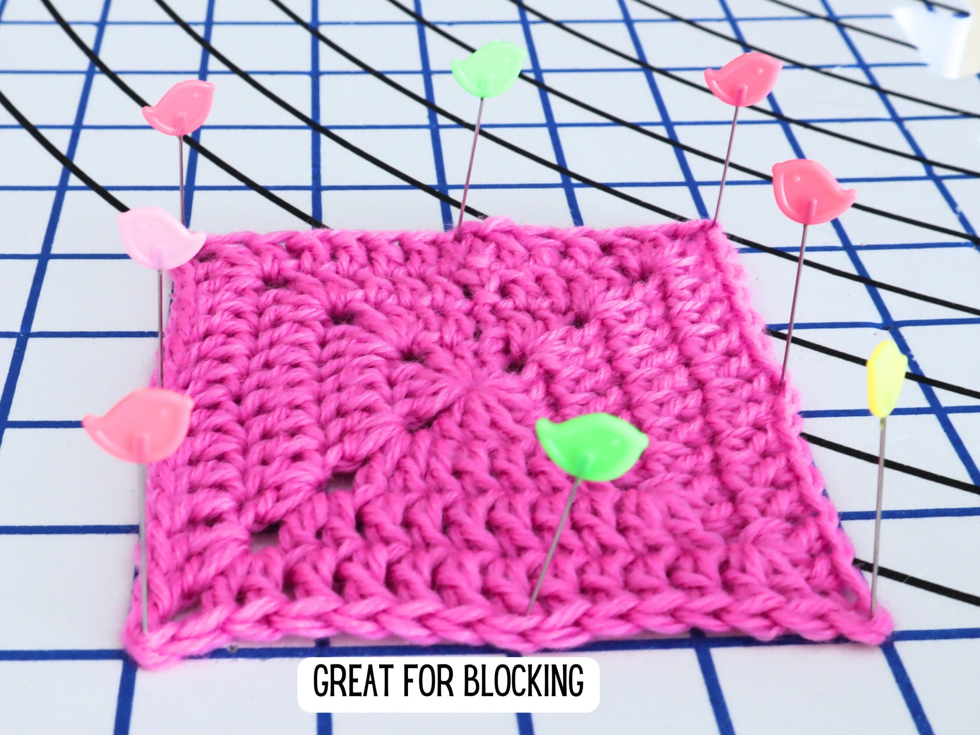 Pretty bird blocking pins