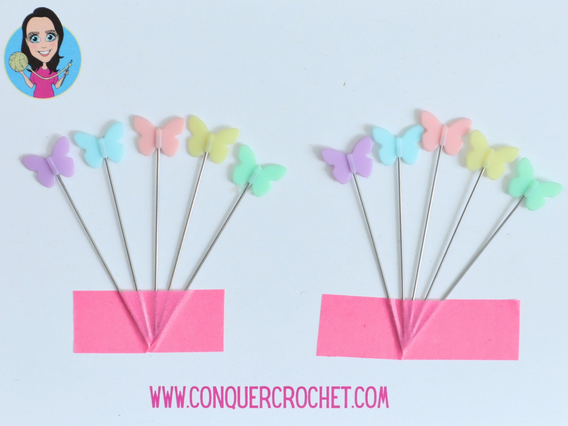 Pastel Butterfly sewing pins