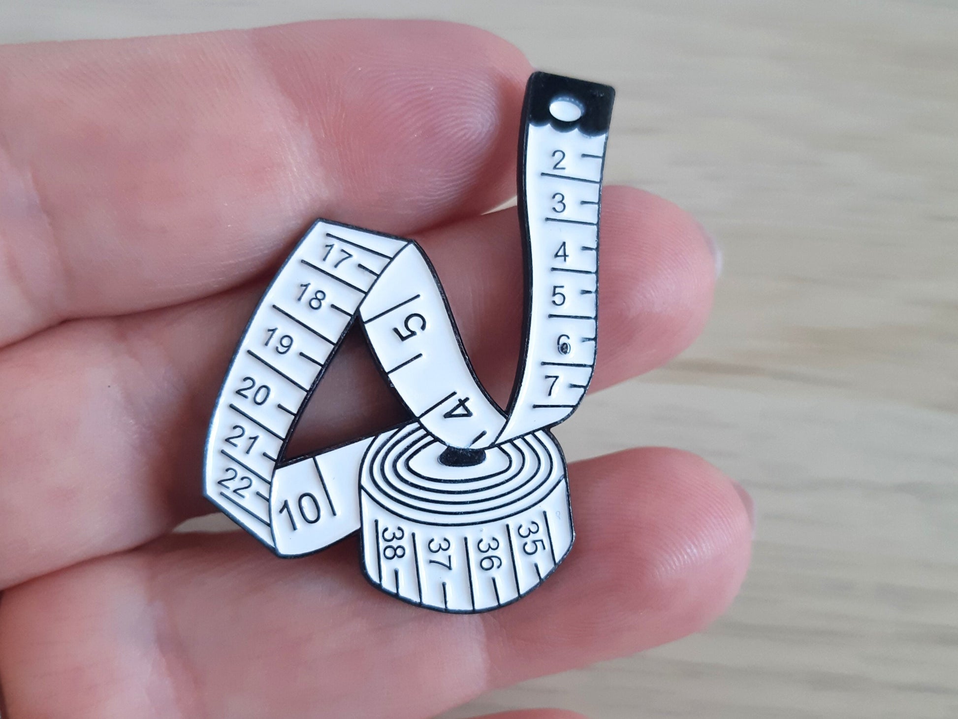 Crafter Fun Tape Measure Pin Badge