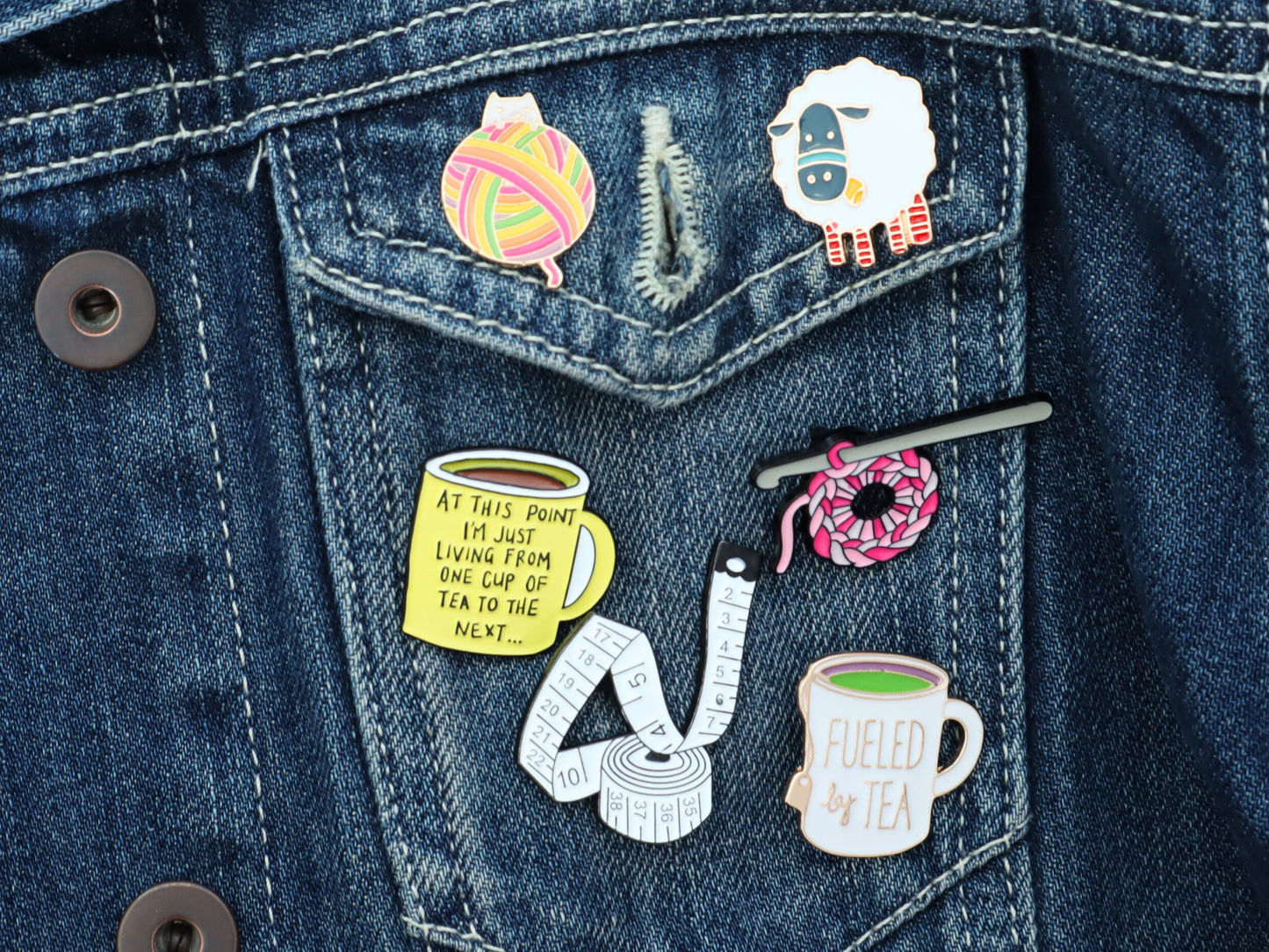 Crafter Fun Tape Measure Pin Badge