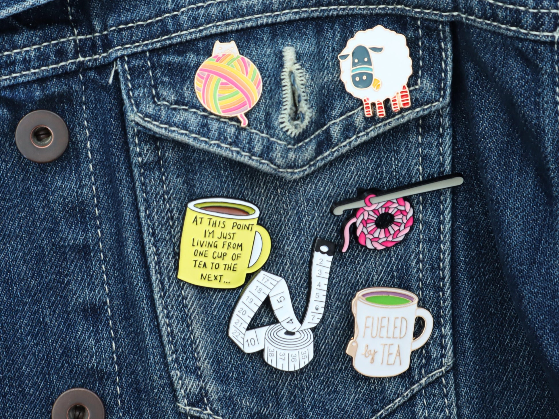 Crafter Fun Tape Measure Pin Badge