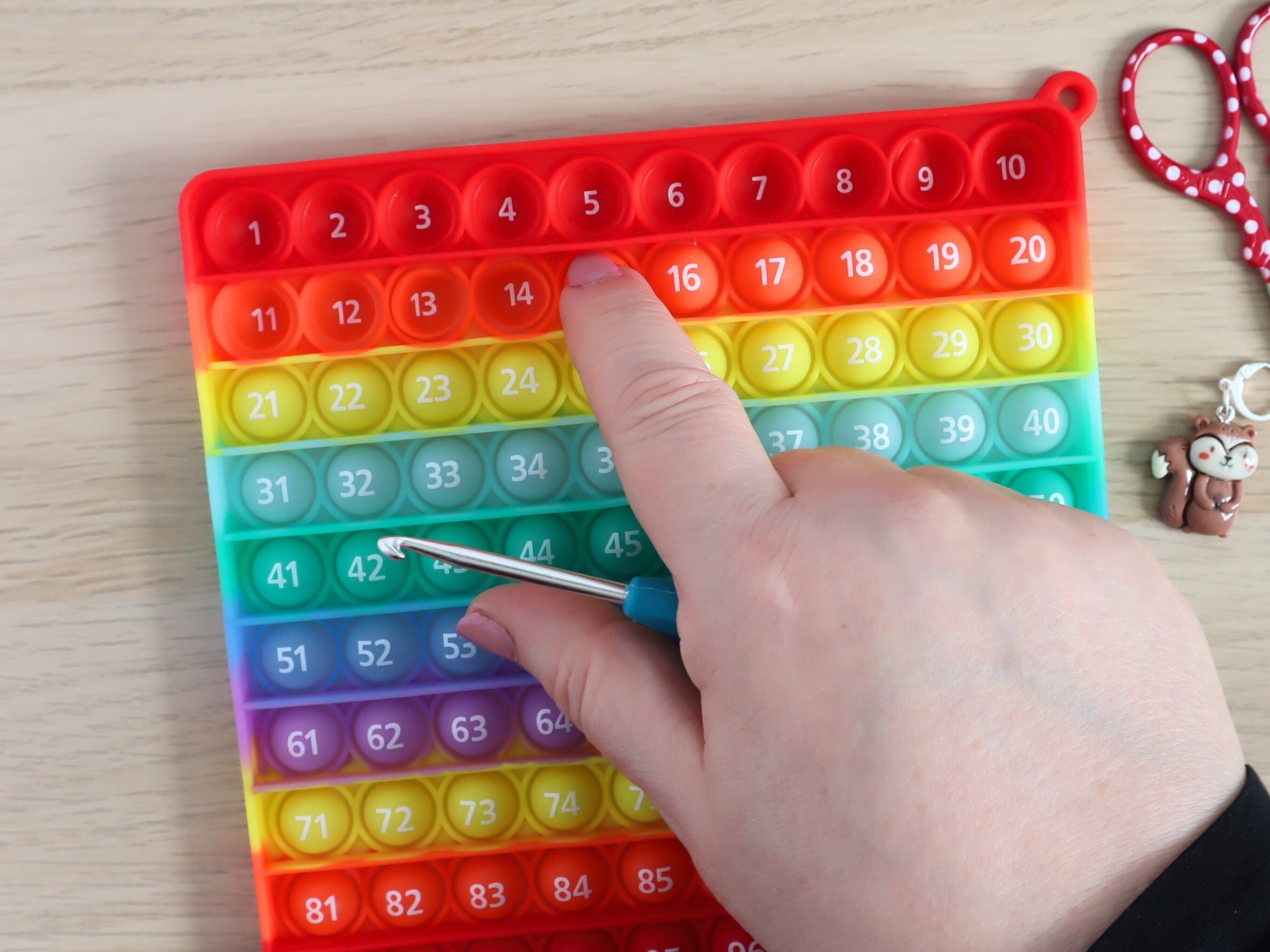 Rainbow popper row counter