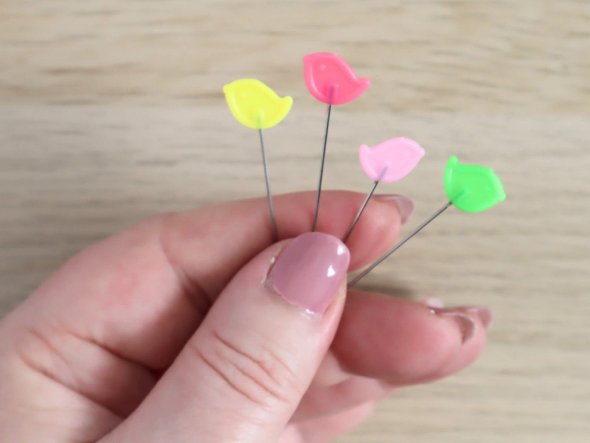 Pretty bird blocking pins