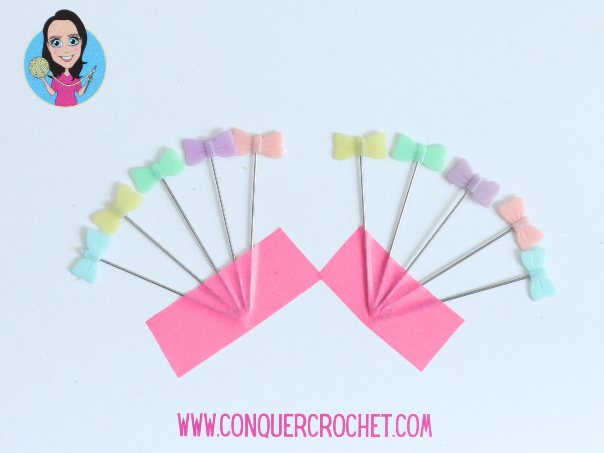 Pastel Bows sewing pins