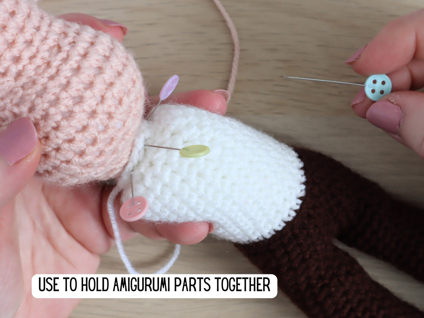 Pastel Buttons sewing pins set of 10