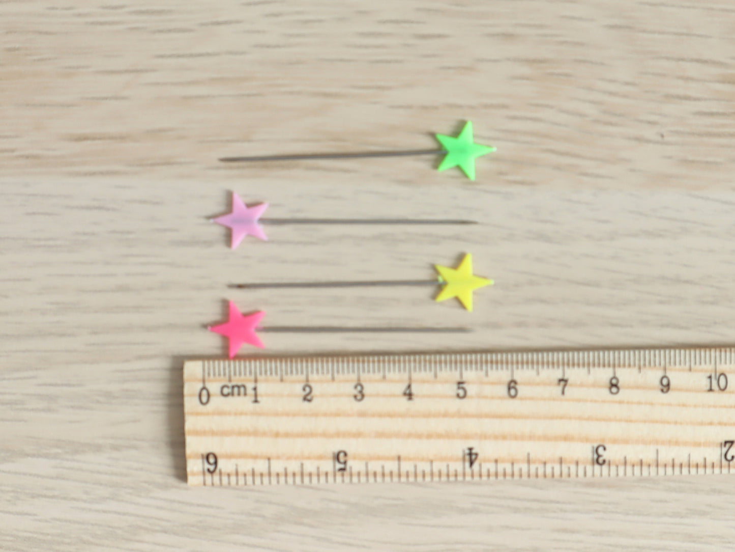 Pastel Stars sewing pins set of 10