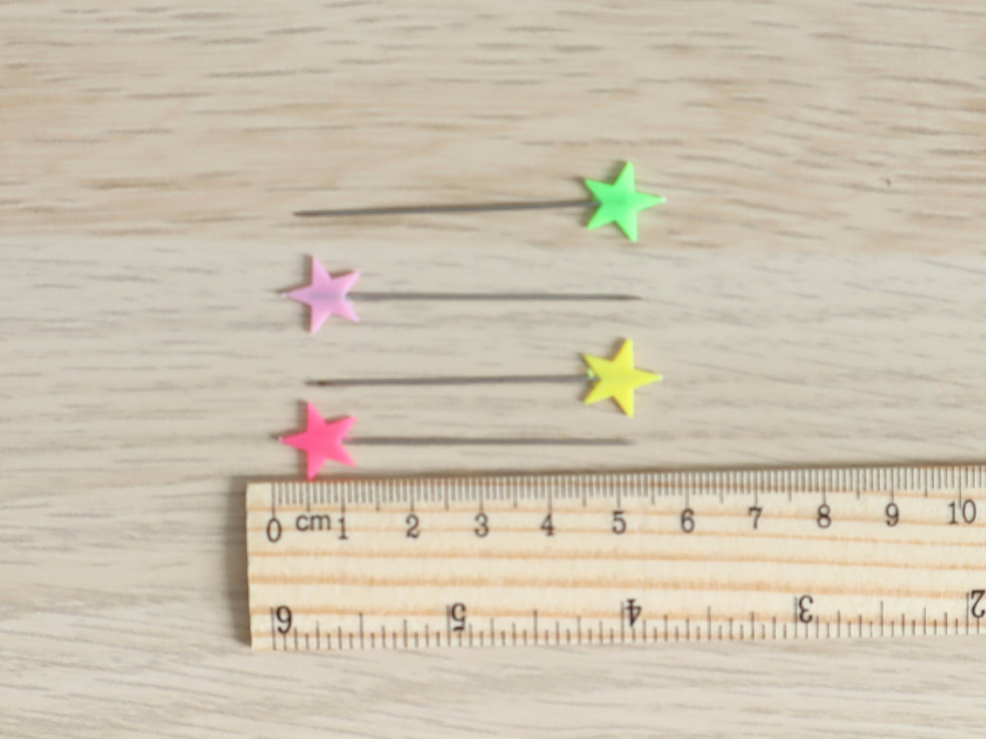 Pastel Stars sewing pins set of 10