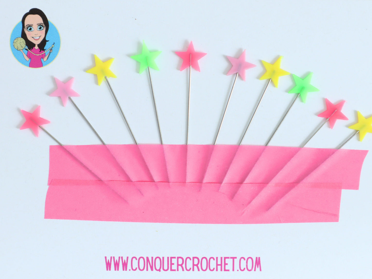 Pastel Stars sewing pins set of 10