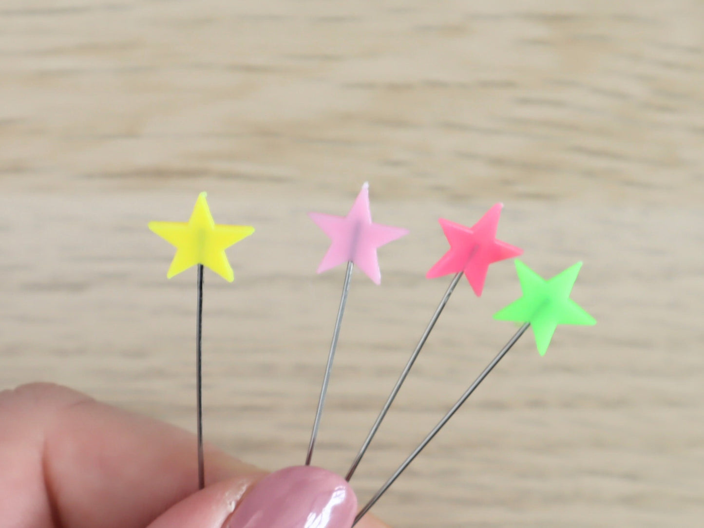 Pastel Stars sewing pins set of 10