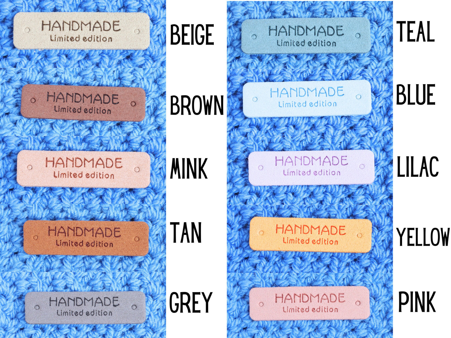 Handmade Limited Edition PU Faux Suede Labels