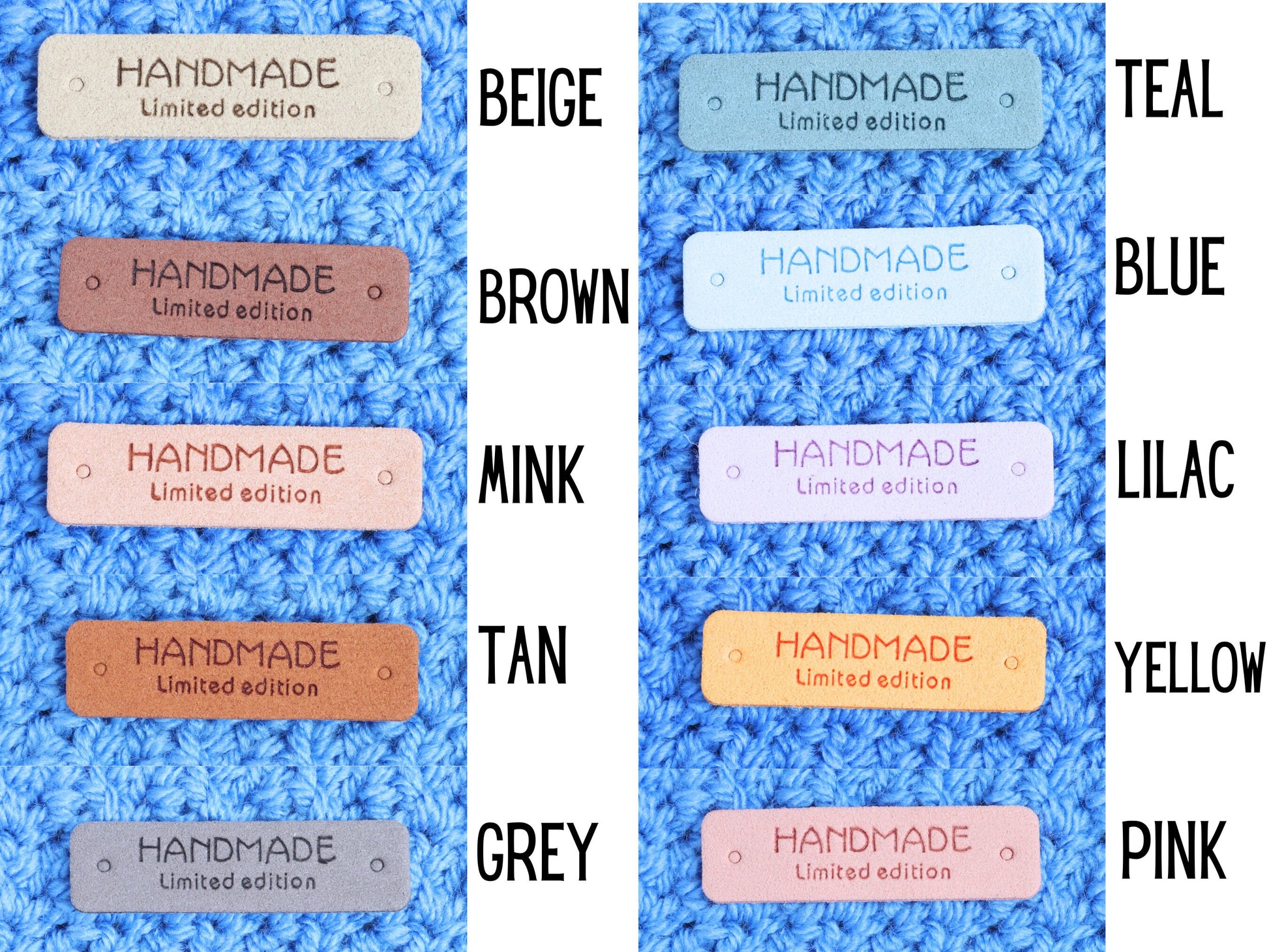Handmade Limited Edition PU Faux Suede Labels