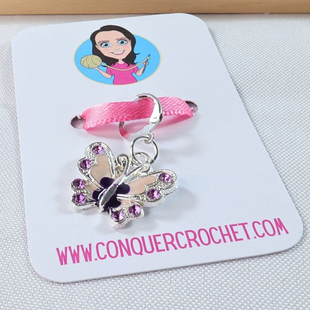 Butterfly Rhinestone Stitch Marker
