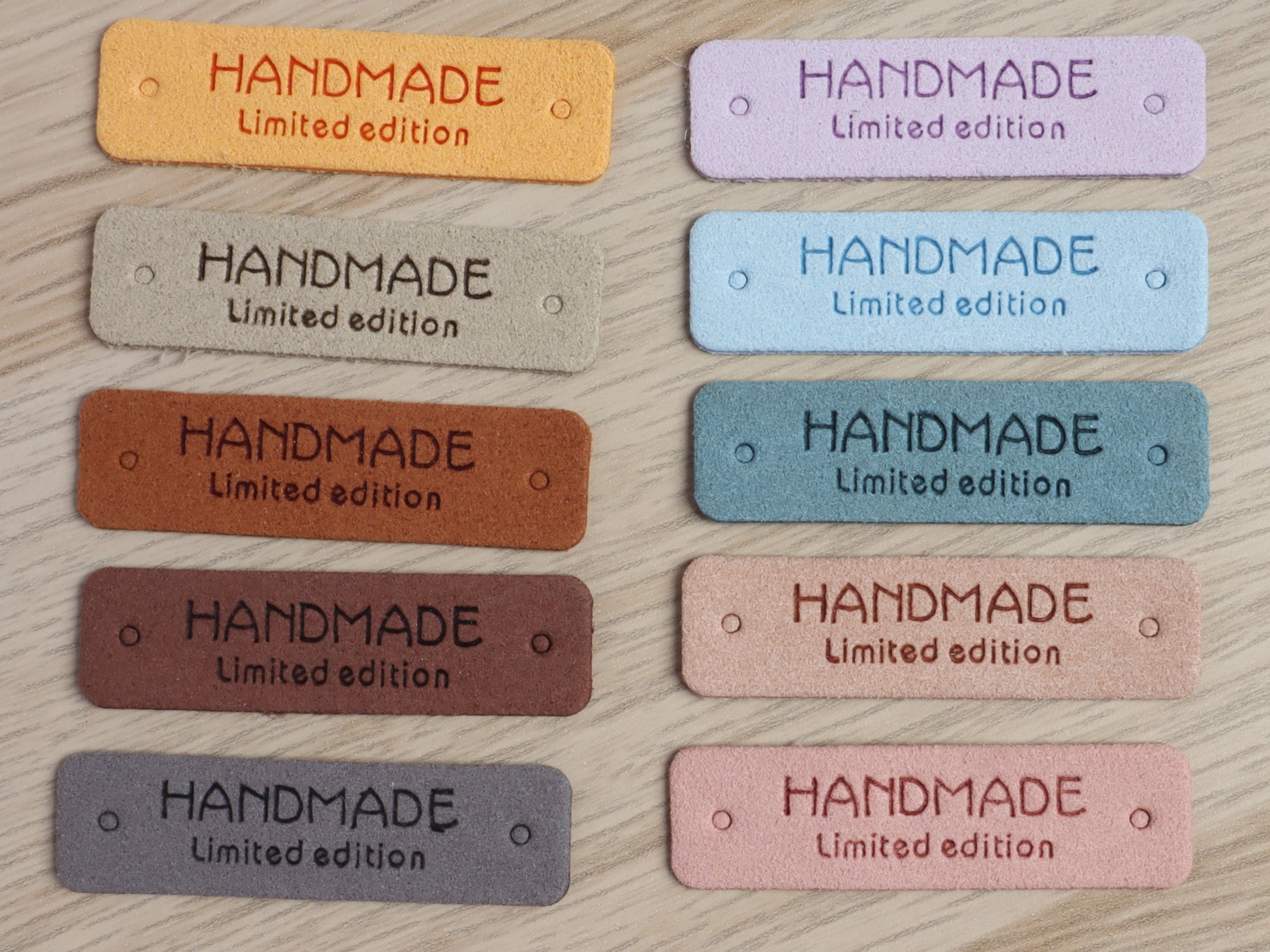 Handmade Limited Edition PU Faux Suede Labels