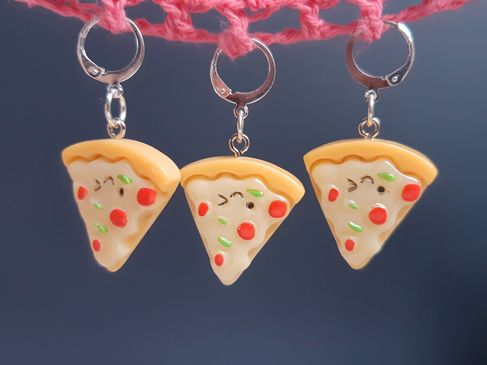 Cute Smiling Pizza Kawaii Stitch Marker