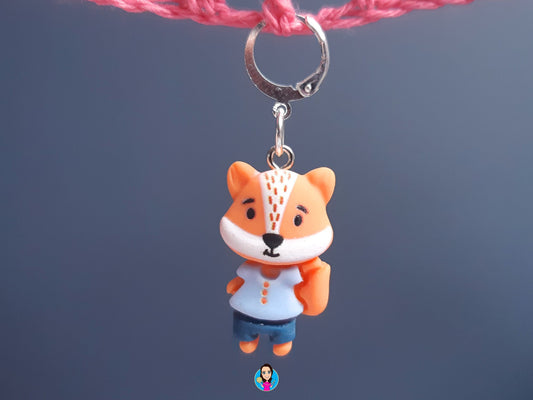 Cute Dressed Fox Kawaii Stitch Marker
