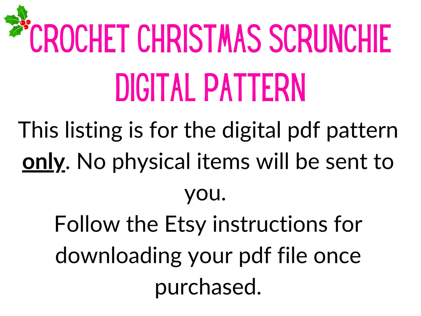 Christmas Scrunchie Crochet Pattern