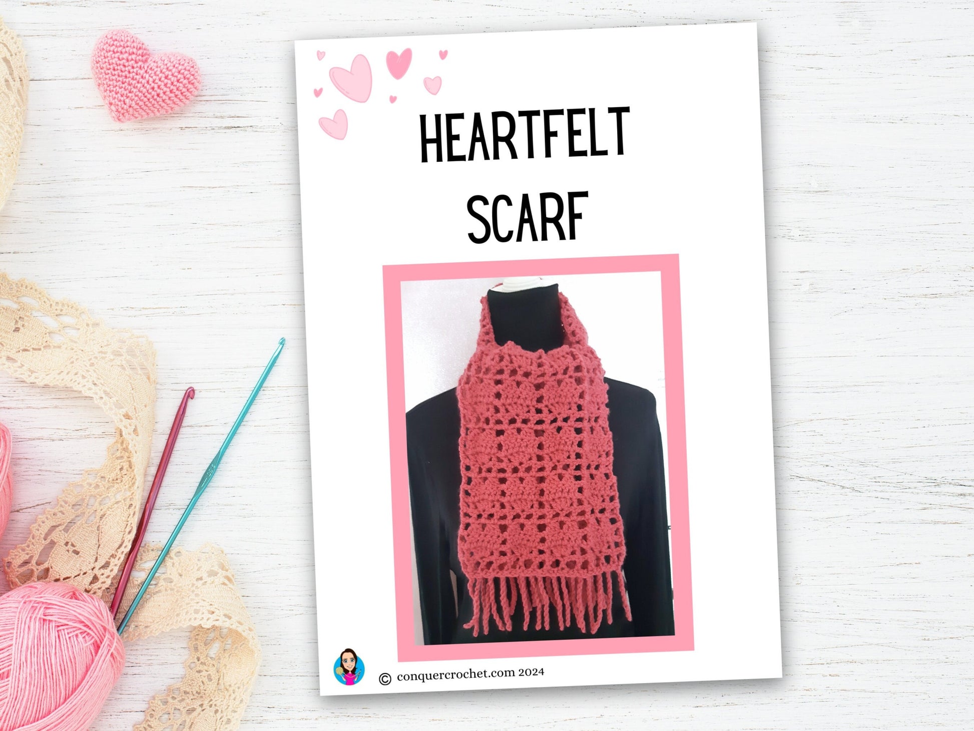 Heartfelt Scarf Crochet Pattern
