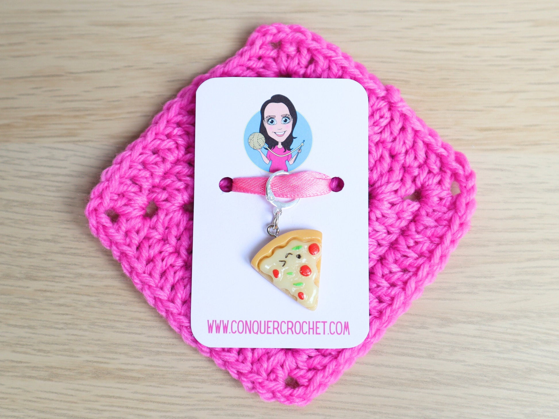 Cute Smiling Pizza Kawaii Stitch Marker