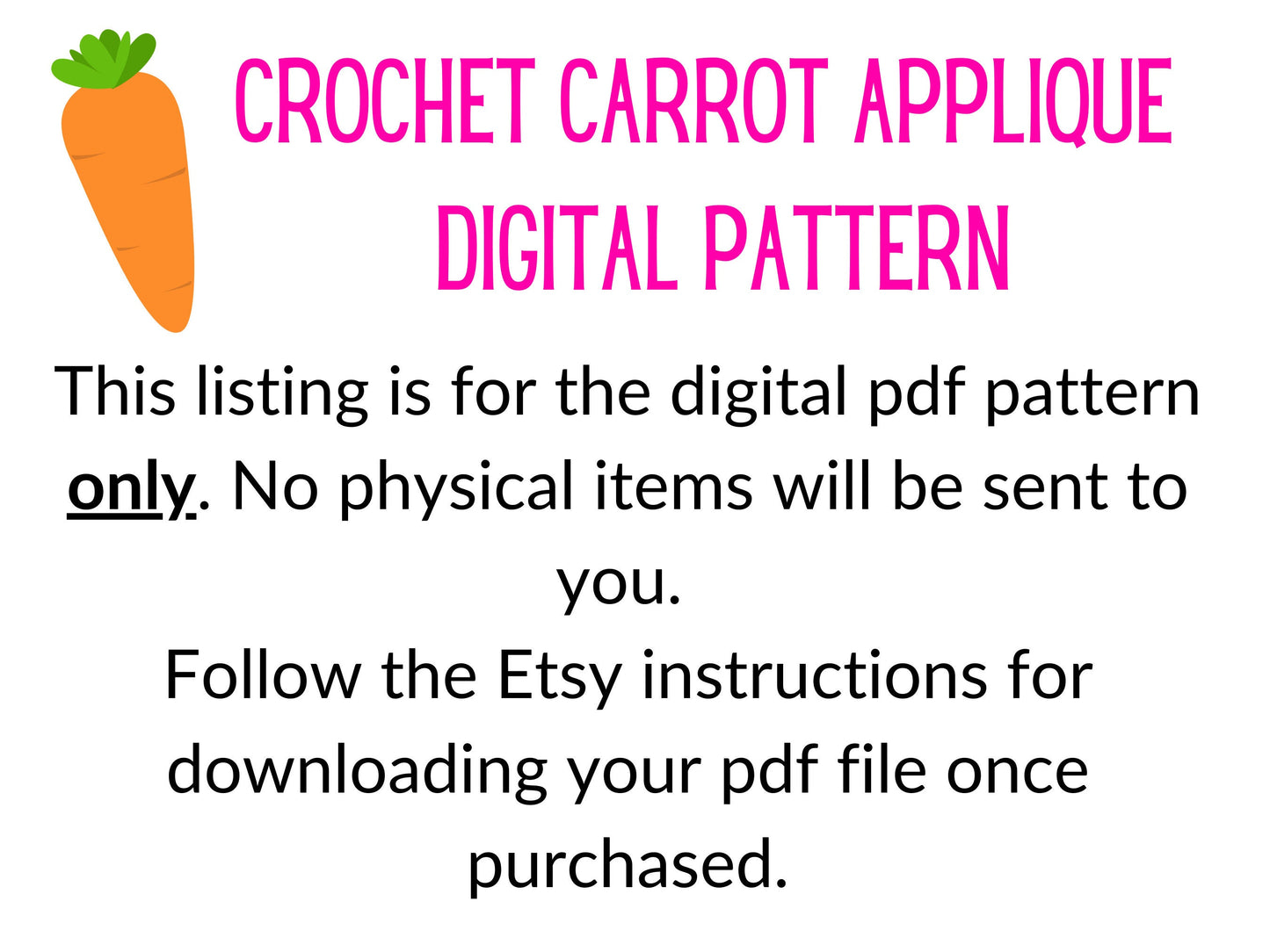 Carrot Applique Crochet Pattern
