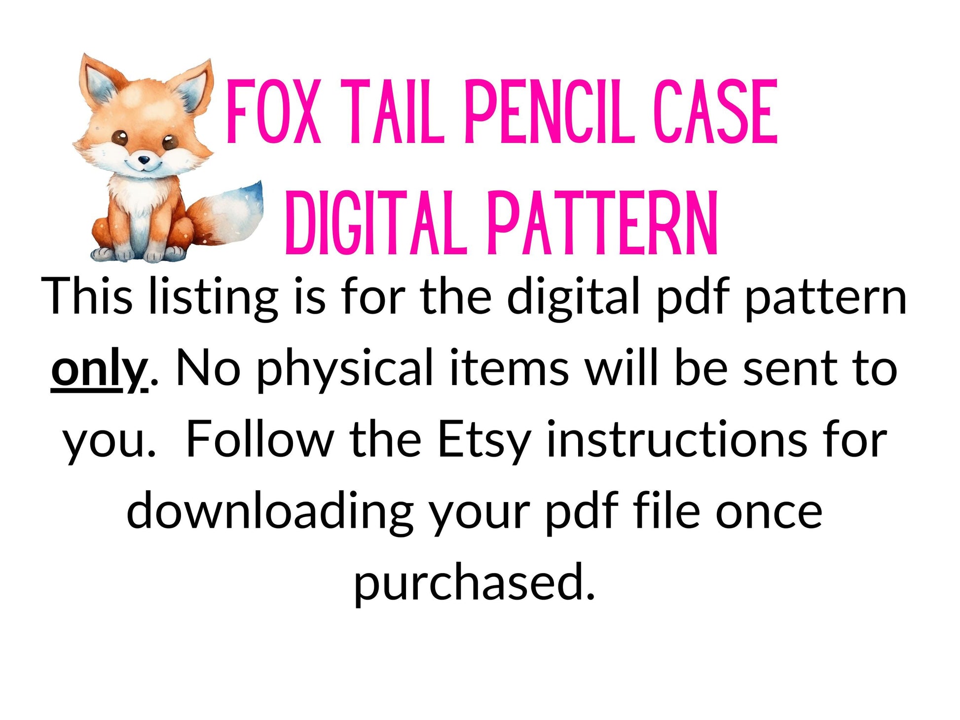 Fox Tail Pencil Case Crochet Pattern. Fox crochet pattern. Digital crochet pattern for fox lovers. Beginner fox tail crochet pattern.
