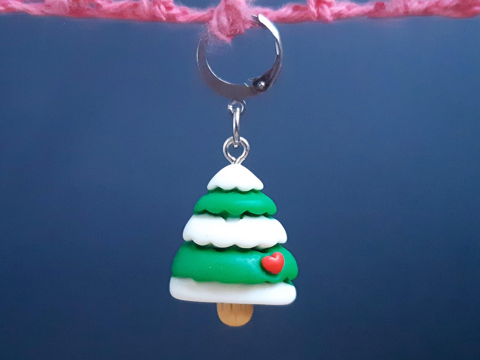 Snowy Christmas Tree Kawaii Stitch Marker