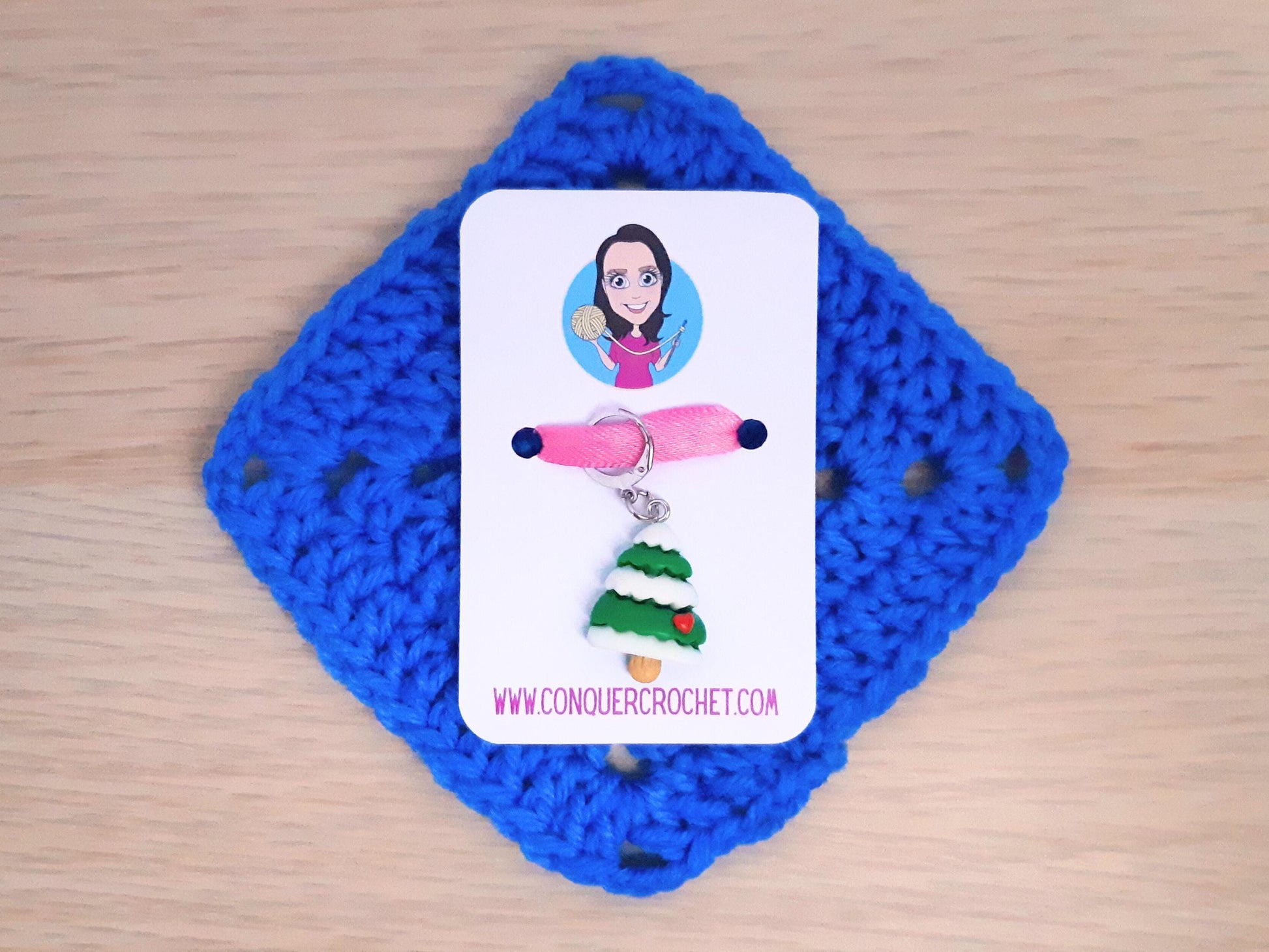 Snowy Christmas Tree Kawaii Stitch Marker