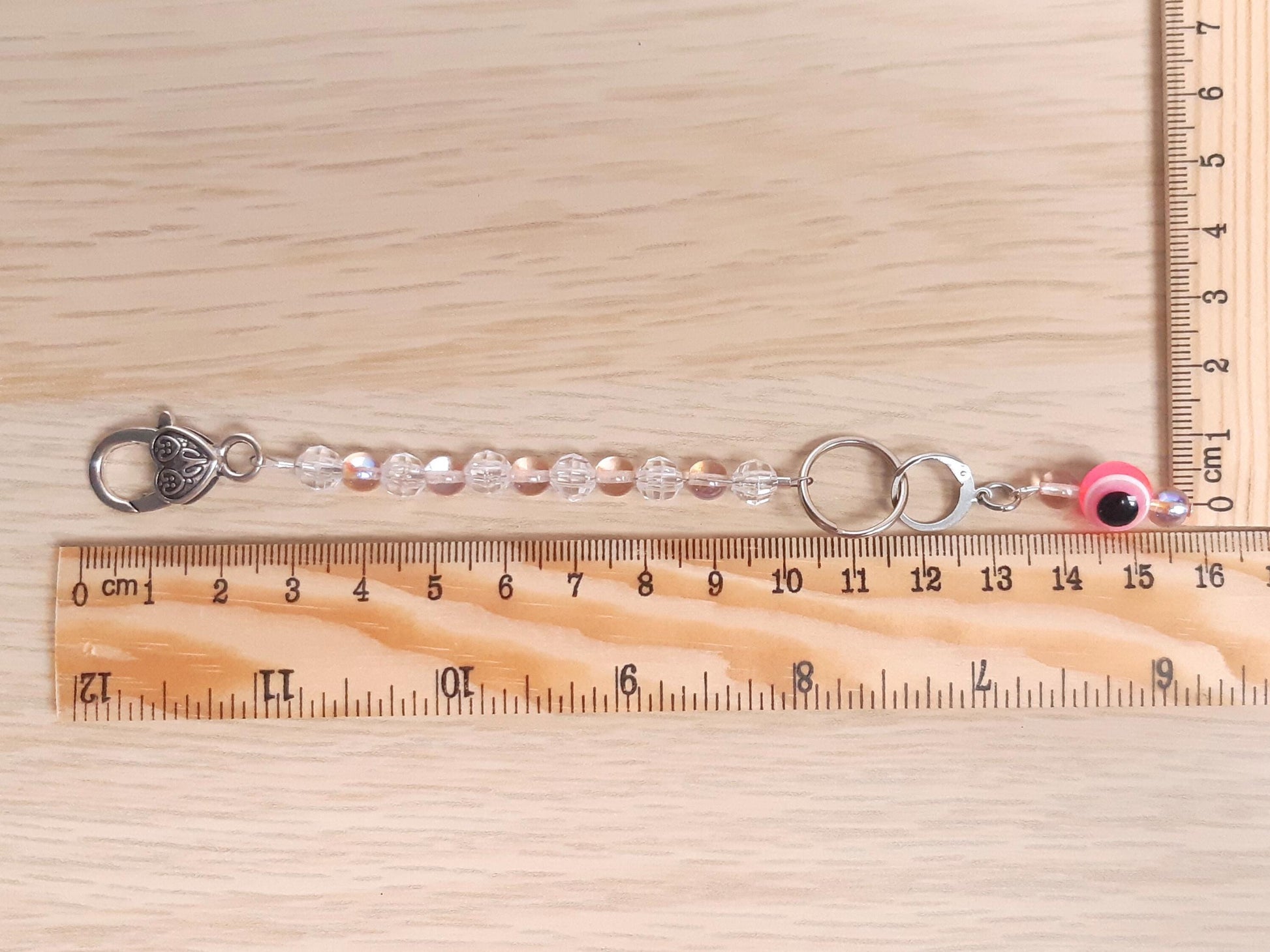 Evil Eye Beaded Scissor Fob and Stitch Marker Set