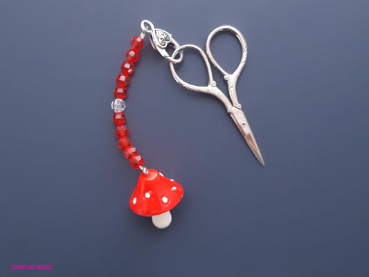 Toadstool Beaded Scissor Fob